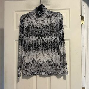White House Black Market Sheer Turtleneck Top Size Small